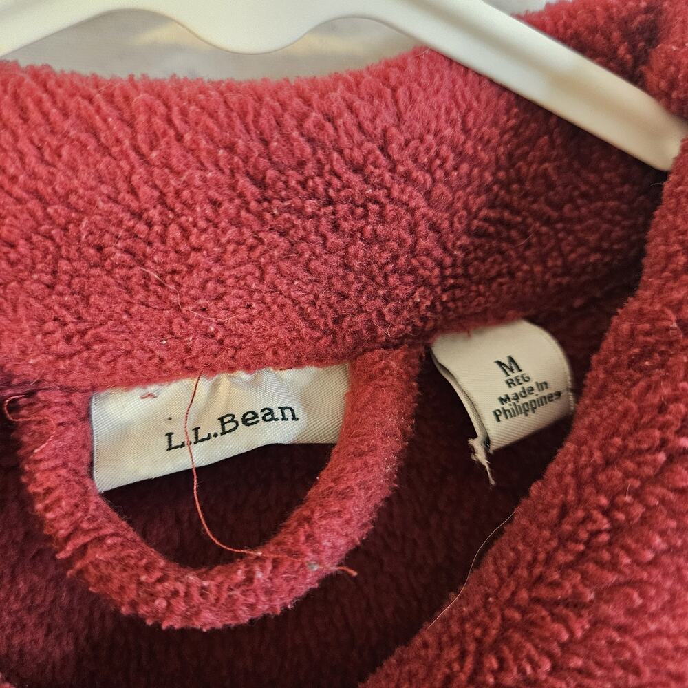 LL Bean Robe Womens M Winter Fleece Rose Zip Front Lounge 297820 Pockets - Picture 5 of 7
